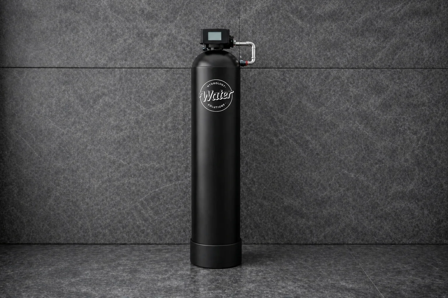 A black Hydrology water softener