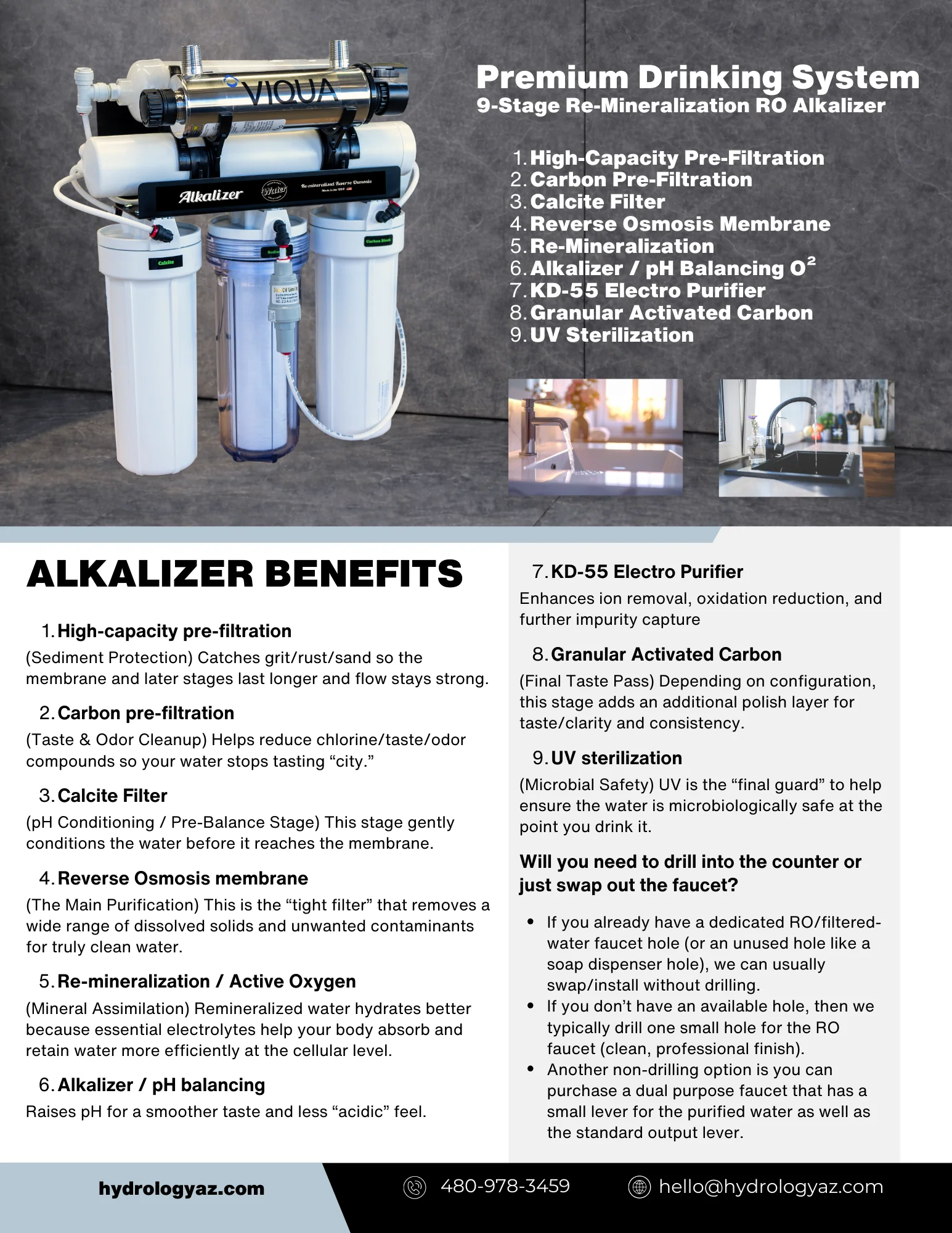 The Hydrology Alkalizer under-sink drinking water system