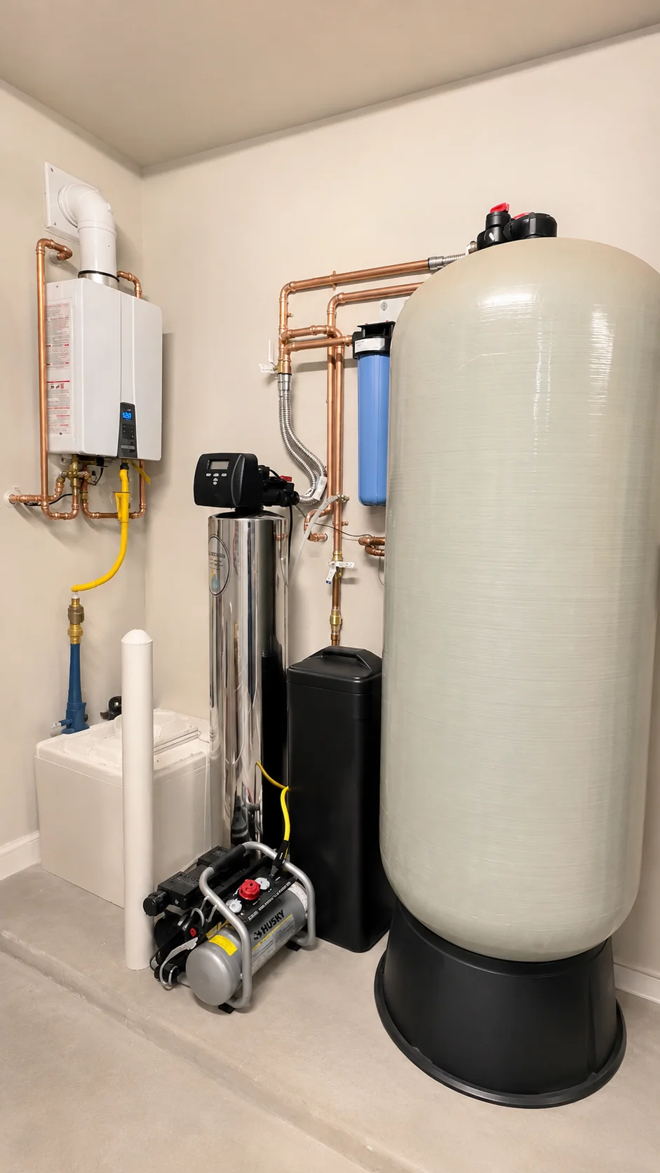 The 125 gallon emergency backup water storage and solar powered pump Hydrology installed